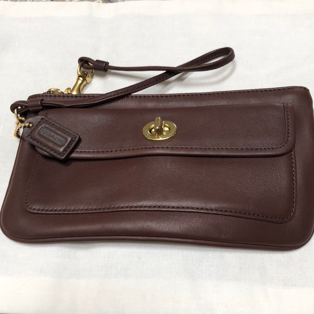 Vintage Coach brown wristlet